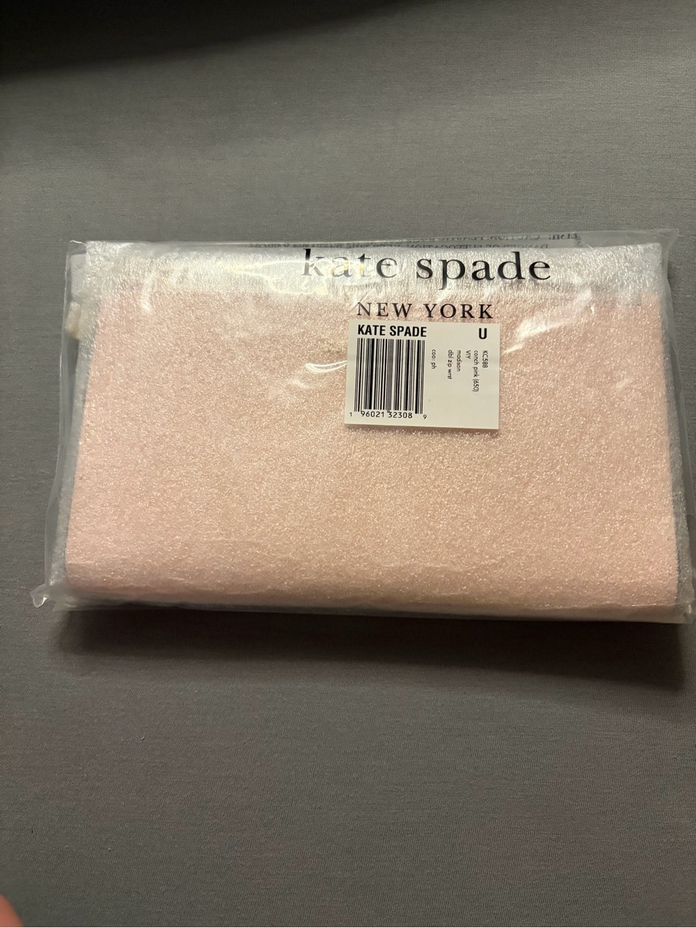 NWT Kate Spade Double Zipper Leather Wallet/Wristlet in Conch Pink w/ Gold Logo